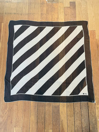 Vera Sheer Black and White Striped Scarf